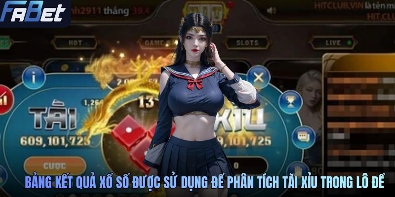 Bảng kết quả xổ số được sử dụng để phân tích Tài Xỉu trong lô đề