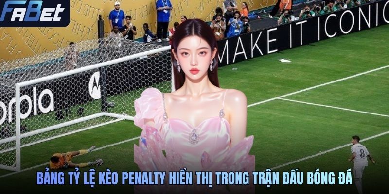 Bảng tỷ lệ kèo penalty hiển thị trong trận đấu bóng đá