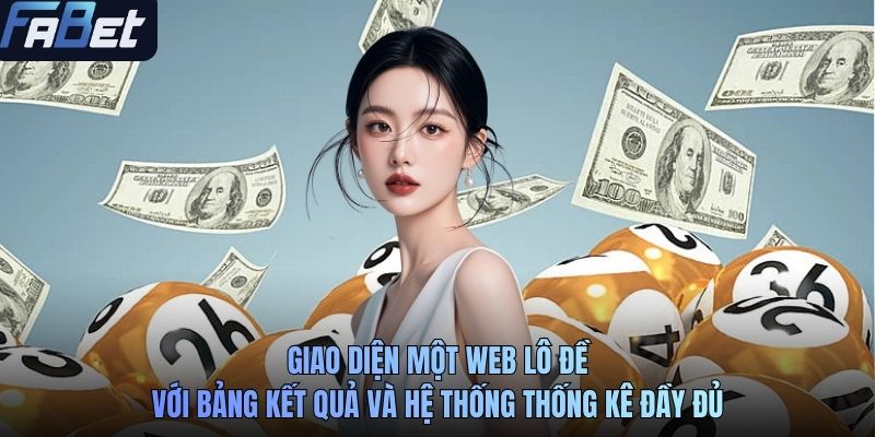 Giao diện một web lô đề với bảng kết quả và hệ thống thống kê đầy đủ