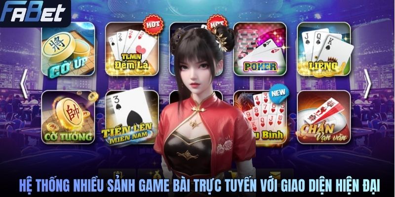 Hệ thống nhiều sảnh game bài trực tuyến với giao diện hiện đại