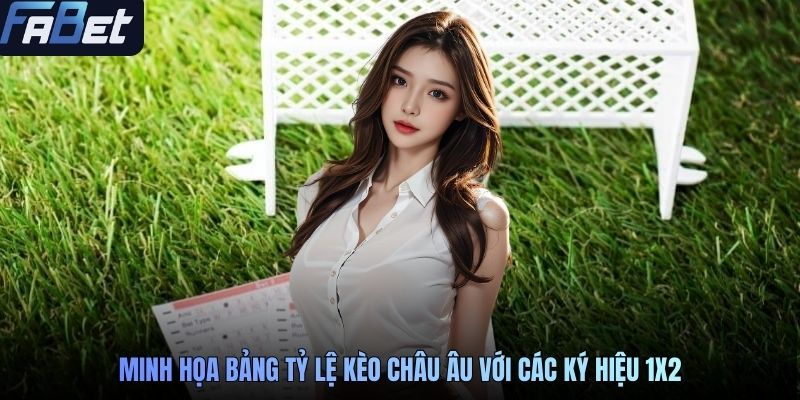 Minh họa bảng tỷ lệ kèo châu Âu với các ký hiệu 1X2