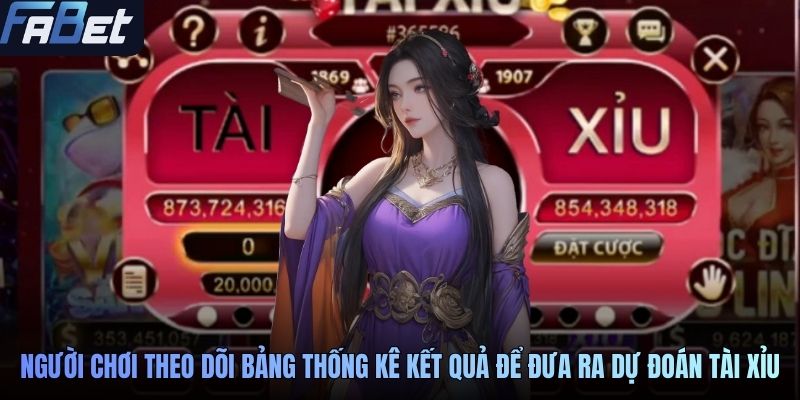 Người chơi theo dõi bảng thống kê kết quả để đưa ra dự đoán Tài Xỉu